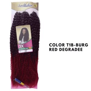 Alessia Curly Hair Extensions #T1B/BURG
