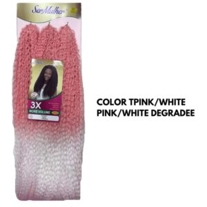 Alessia Curly Hair Extensions #TPINK/WHITE
